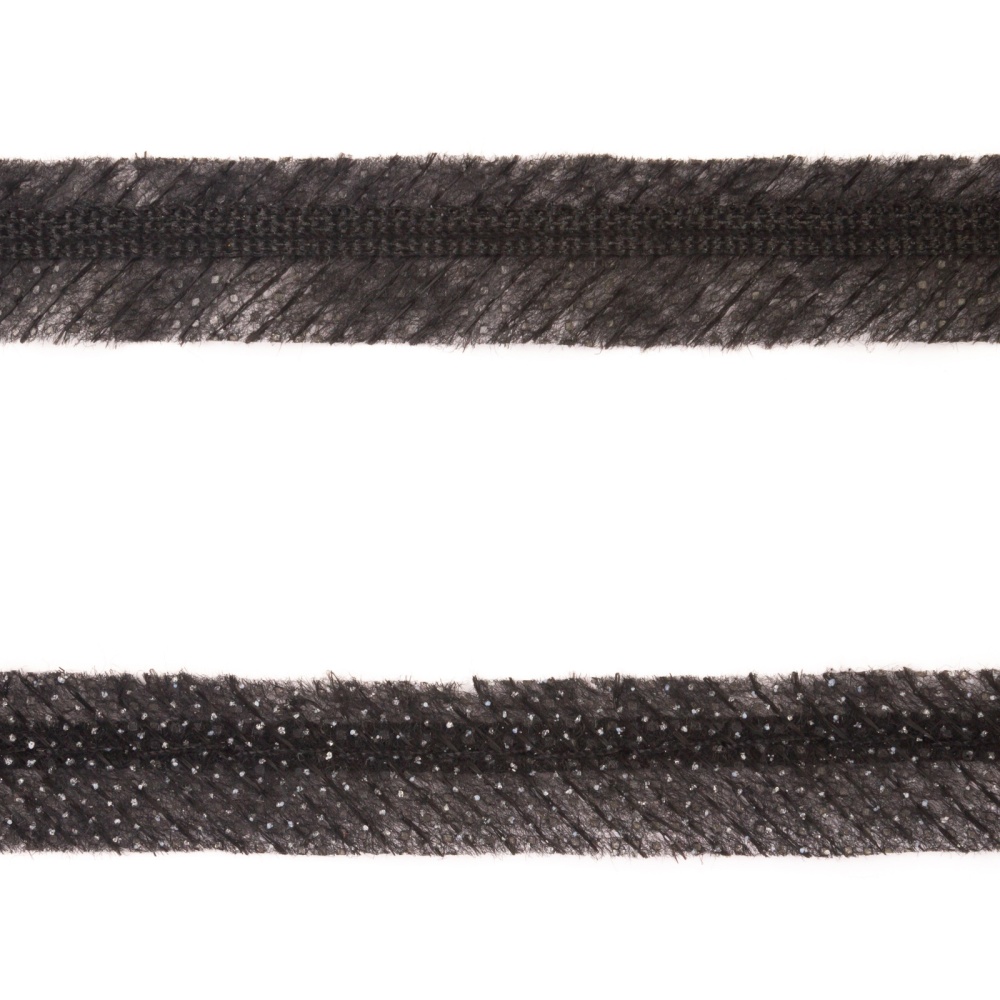 Лента нитепрошивная клеевая усил. с ниткой 12мм  (2, черный)