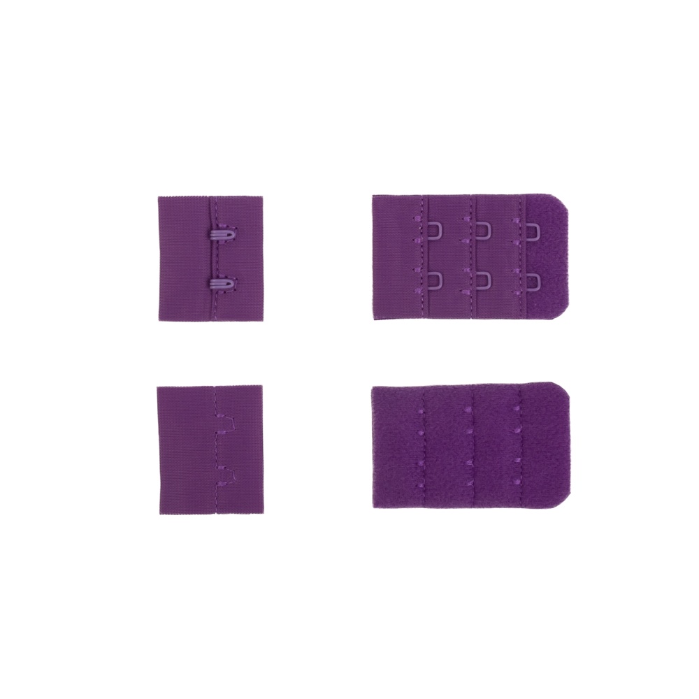 Застежка для бюстгальтера капрон из 2 частей 3 ряда петель шир.3,2см (6, фиолетовый)