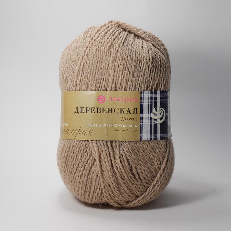 Пряжа для ручного вязания "Деревенская" 100% шерсть 100г/250м (412, верблюжий)