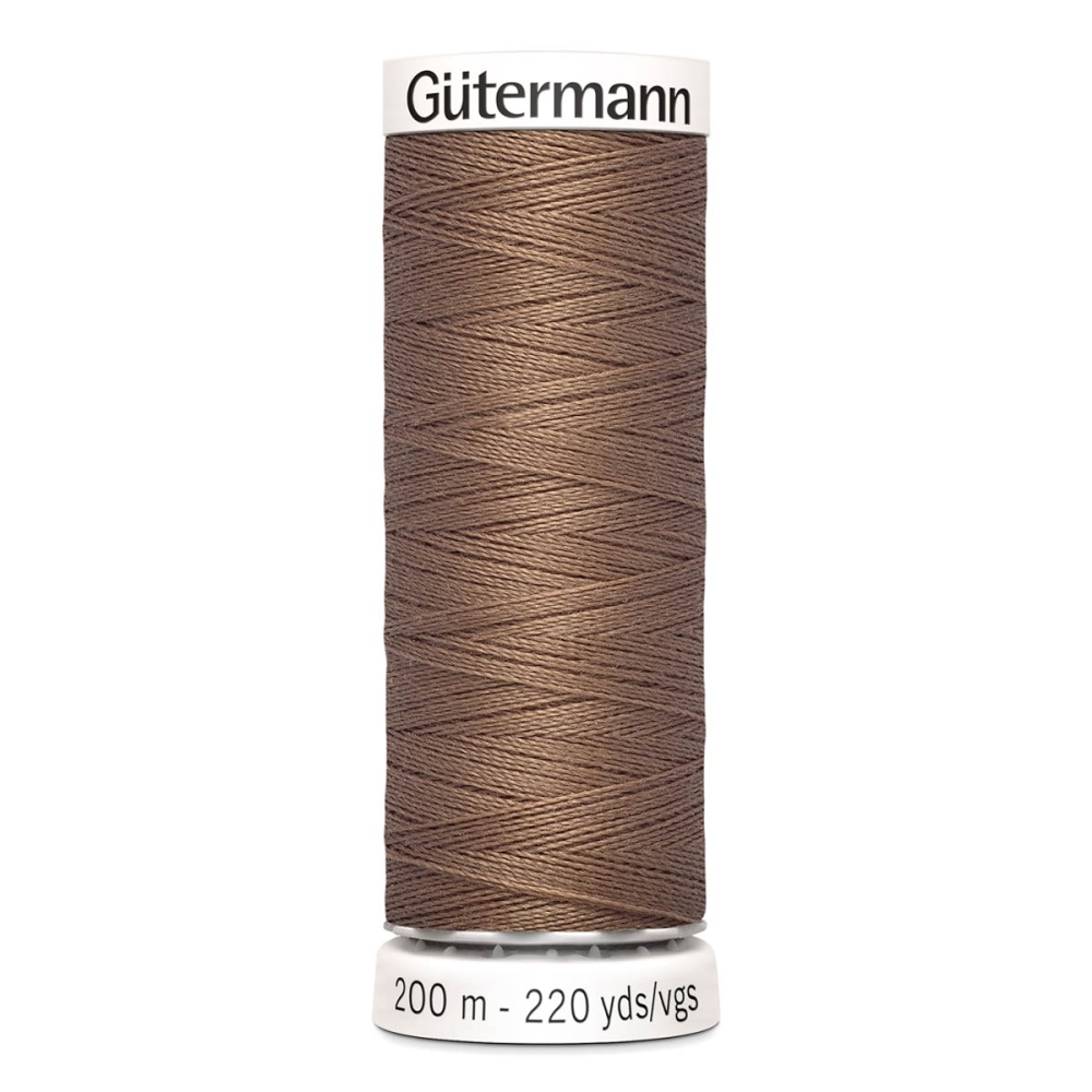 Нить Sew-All 100/200 м для всех материалов, 100% полиэстер Gutermann (454, св.коричневый)