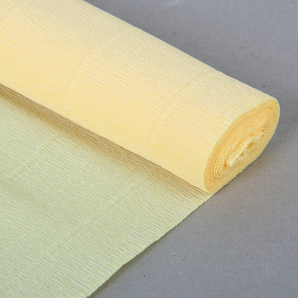 Бумага гофрированная Италия 50см х 2,5м 180г/м2  (577, лимонно-кремовый)