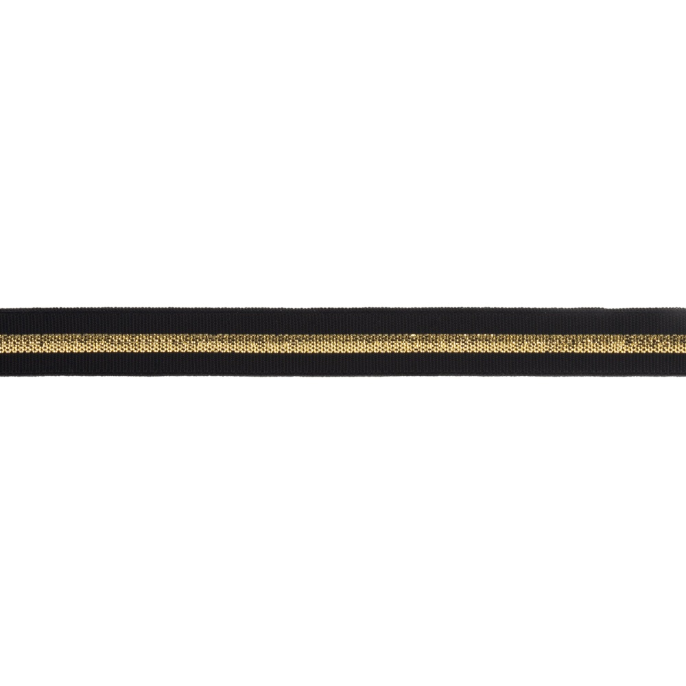 Резина декоративная №6720 с люрексом 1см (1, черный с золотом)