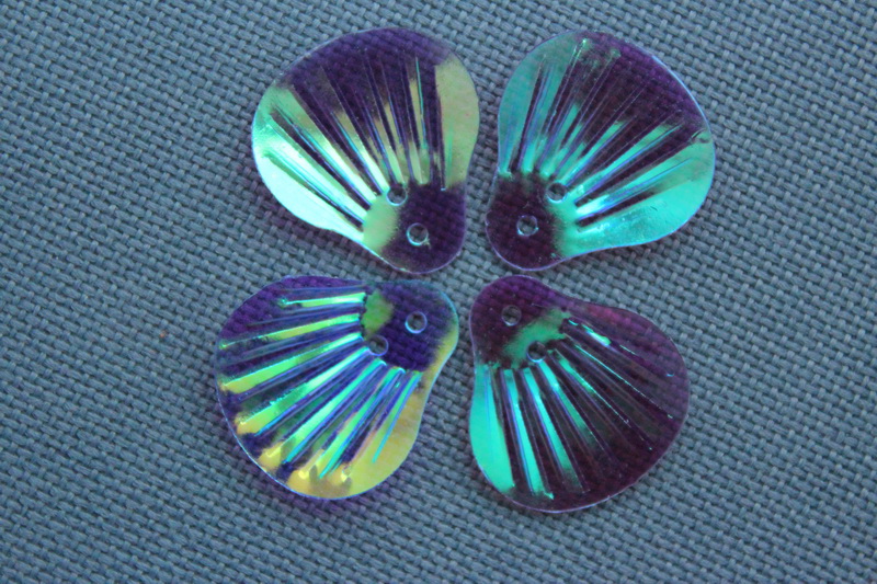 Пайетки Ракушка большие перл (25гр) (4, фиолетовый)