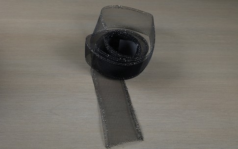Кринолин сетка  люрексом 6 см (1 , черный)