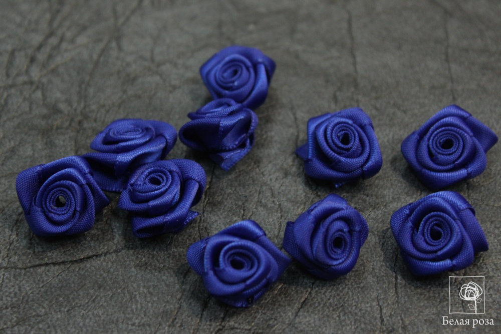 Цветы пришивные 1,9 см (уп=5шт) (8, синий)
