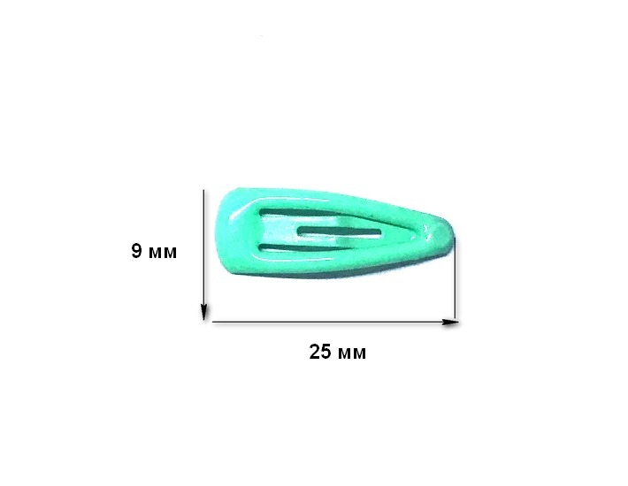Заколка мини метал. 9мм*25мм, уп.-2 шт. цв. зеленый (зеленый)