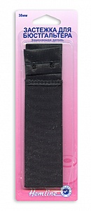 Удлинитель застёжки бюстгальтера с дополнительным увеличением, 38 мм, цвет черный HEMLINE