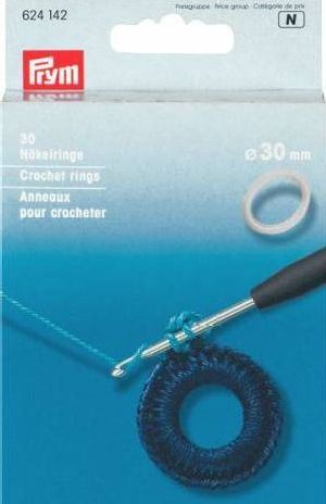 Кольца для обвязывания крючком, круглые, пластик, 30 мм, Prym 