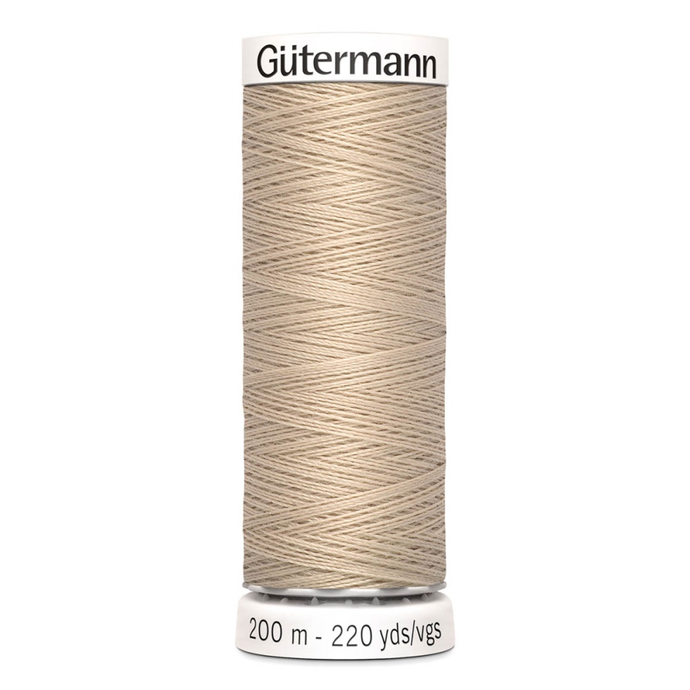 Нить Sew-All 100/200 м для всех материалов, 100% полиэстер Gutermann (198, св.бежевый)