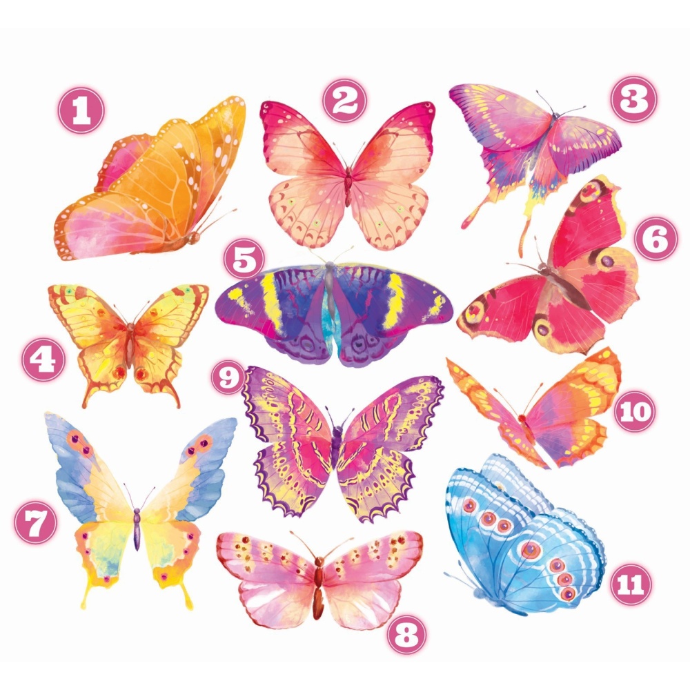 Термотрансфер «Акварельные бабочки» 19,5 × 21 см, 11 дизайнов