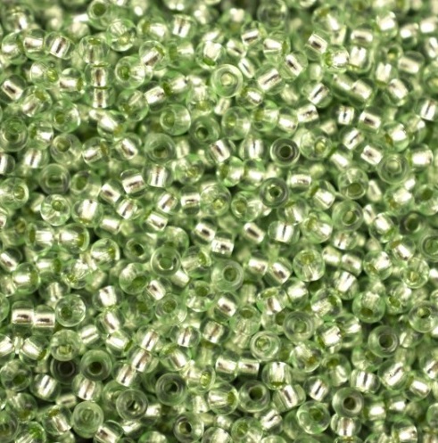  Бисер Preciosa 10/0 20гр (78261, зеленый, серебряная линия внутри)