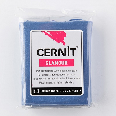 Пластика Cernit Glamour перламутровый 56-62гр (246, т.синий)