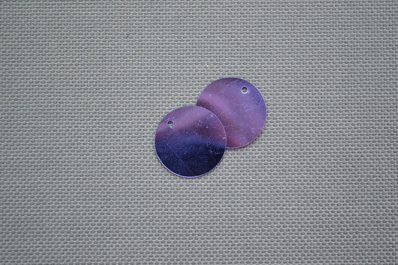 Пайетки 2 см цветные (20гр)   (9, фиолетовый)