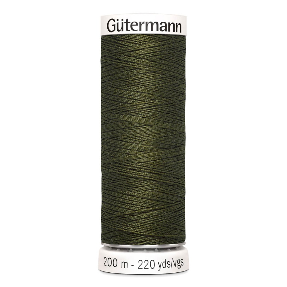 Нить Sew-All 100/200 м для всех материалов, 100% полиэстер Gutermann (399, темно-травянистый)