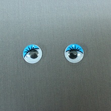 Глазки клеевые бегающие 15 мм с ресницами  (10шт) (1, синий)