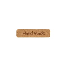 Нашивка «Hand made», 1*4 см искусственная замша (32, коричневый)