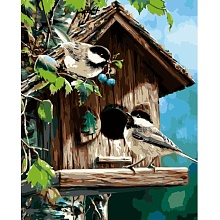 Картина по номерам 40х50 см. VA-2472 Птички у скворечника