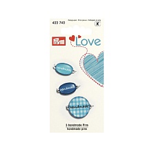 Эмблемы Handmade Prym Love, металл/пластик, синий, упак./3 шт., Prym