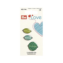 Эмблемы Handmade Prym Love, металл/пластик, зеленый, упак./3 шт., Prym