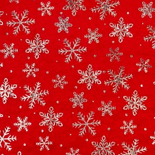 Бархат принт снежинки 43733 (1, красный)