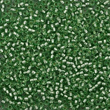 Бисер Preciosa 10/0 ~5гр  (08256, зеленый, серебряная линия внутри)