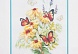 МЛН15 Эхинацея и бабочки 18х25см. Набор для вышивания счетным крестом и лентами 