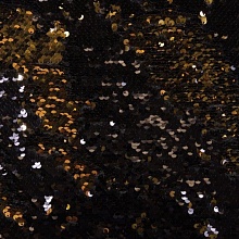 Ткань пайетки двухсторонние на сетке (3, черный/золото)