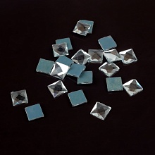 Стразы клеевые стекло "квадрат" (10мм) 10гр (белый)