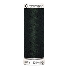 Нить Sew-All 100/200 м для всех материалов, 100% полиэстер Gutermann (687, темно-зелены...