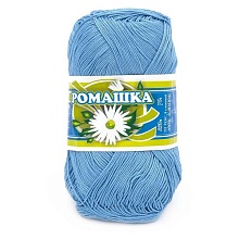 Пряжа "Ромашка" 100 % мерсериз. хлопок 75гр/320м  (2706, голубой)