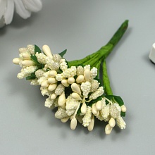 Цветы для декорирования "Соцветие" сливочный 8,5 см (1 букет=12 цвето...