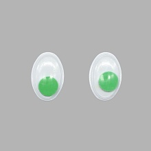 Глазки бегающие (фиксируются при помощи клея) 10х15мм (4шт) (зеленый)