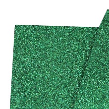 Фоамиран глиттерный самоклеющийся20х30, толщина 2мм (011, темно зеленый)