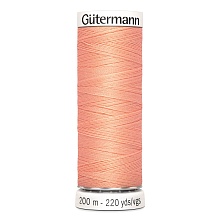 Нить Sew-All 100/200 м для всех материалов, 100% полиэстер Gutermann (586, персиковый)
