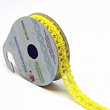 Кружевная лента "Рукоделие" 10мм х 3м (цвет: желтый)