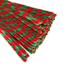 Проволока синельная, спираль двухцв., 6*300мм (20шт) (28413, красный/зеленый)