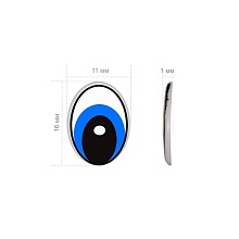 Глазки клеевые овал 11*16мм (2шт) (2, синий)
