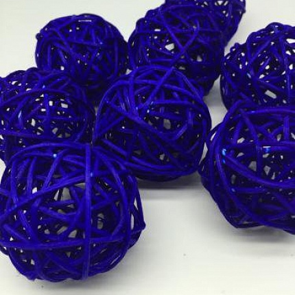 Ротанговые шары 5см (6, синий)