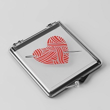 Игольница магнитная «Сердце», с иглами, 7 × 8 см, цвет чёрный