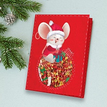 Набор для шитья "Мышка на шаре" открытка-шейкер