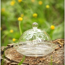 Тарелочка с куполом, шарик, стекло, d9,2см