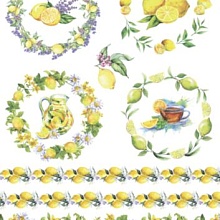 Декупажная карта "Лимоны (миниатюры)" 21*30 см