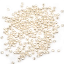 Бусины круглые, пластик, 6 мм, упак./25 гр., 'Астра'  (003, телесный)