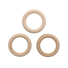 Бусины деревянные неокрашенные кольцо 50 мм, 3шт