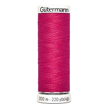 Нить Sew-All 100/200 м для всех материалов, 100% полиэстер Gutermann (382, фуксия)