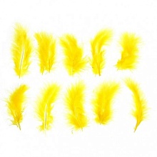 Набор перьев для декора 10 шт, размер 10*2 цвет желтый