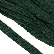 Шнур плоский 15мм х/б турецкое плетение  (019, т.зеленый)