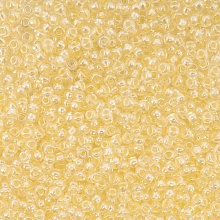Бисер Preciosa 10/0 ~5гр  (382PY, прозрачный, желтая линия внутри)
