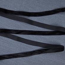 Лента бархатная стрейч 10 мм (1, черный)