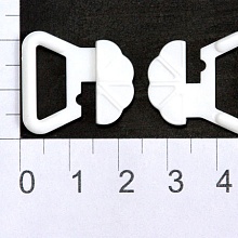 Застежка для бюстгальтера пластик 15мм XZD-15D  (1, белый)